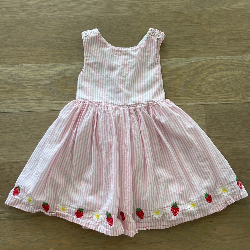 Mini Boden Pink and White Striped Dress